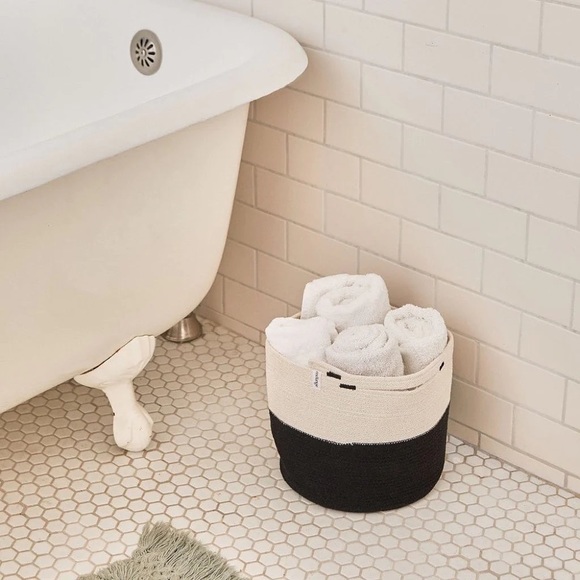 New mia melange cotton foldable basket - Picture 3 of 6